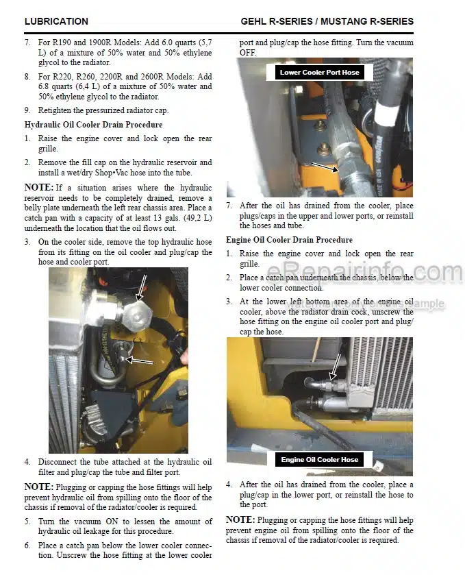 Photo 1 - Gehl R190 R220 R260 Mustang 1900R 2200R 2600R Service Manual Skid Steer Loader 50950134