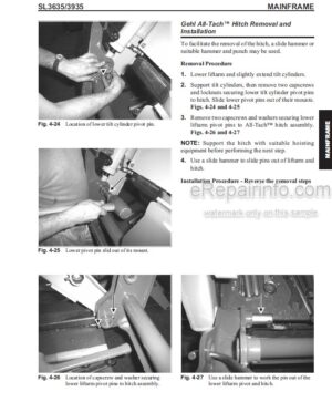 Photo 2 - Gehl SL3635 SL3935 Service Manual Skid Steer Loader 908269
