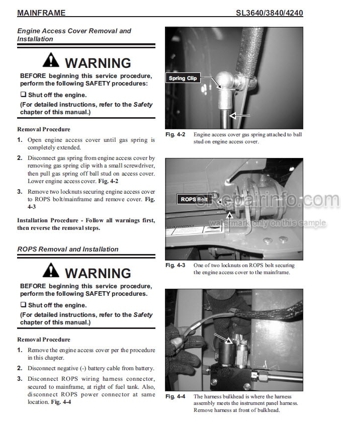 Photo 1 - Gehl SL3640 SL3840 SL4240 Service Manual Skid Steer Loader 917170