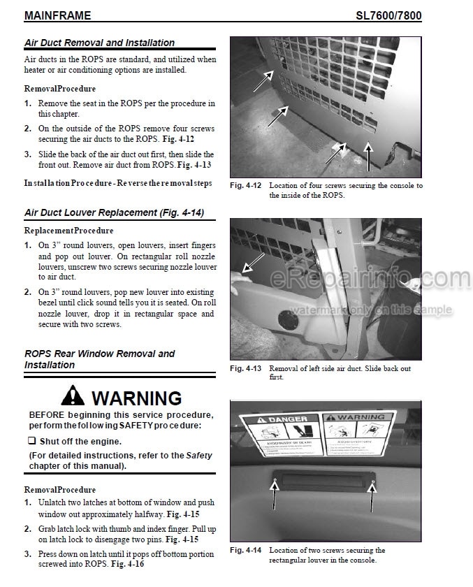 Photo 1 - Gehl SL7600 SL7800 Service Manual Skid Steer Loader 908275