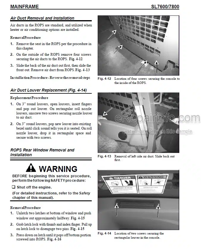 Photo 1 - Gehl SL7600 SL7800 Service Manual Skid Steer Loader 908275