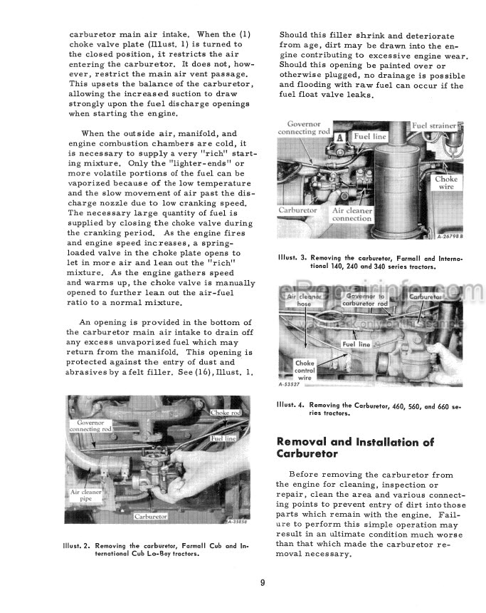 Photo 1 - International C-60 C-123 C-135 C-263 Service Manual Engines For Tractor GSS-1132