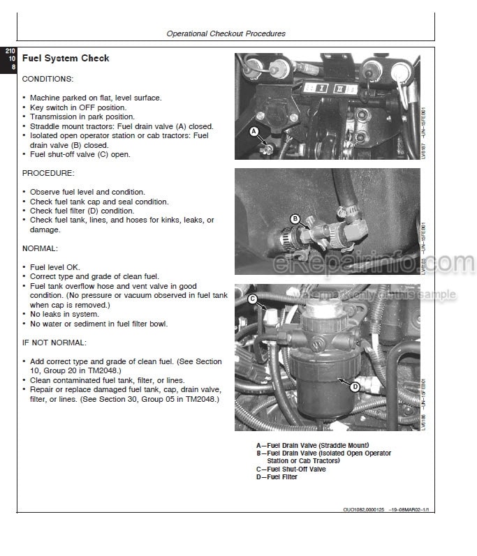Photo 1 - John Deere 5220 5320 5420 5520 Technical Manual Tractor TM2049