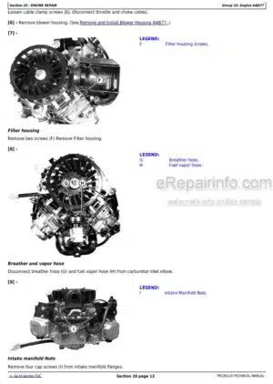 Photo 3 - John Deere X330 X394 X390 X384 X380 X370 X350 X354 Select Series Technical Manual Tractor TM138119