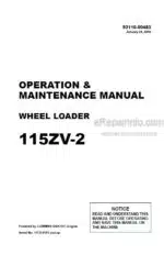 Photo 4 - Kawasaki 115ZV-2 Operation & Maintenance Manual Wheel Loader 93116-00483