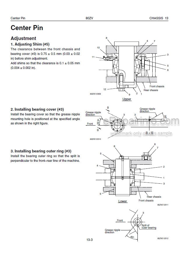 Photo 1 - Kawasaki 80ZV Shop Manual Wheel Loader