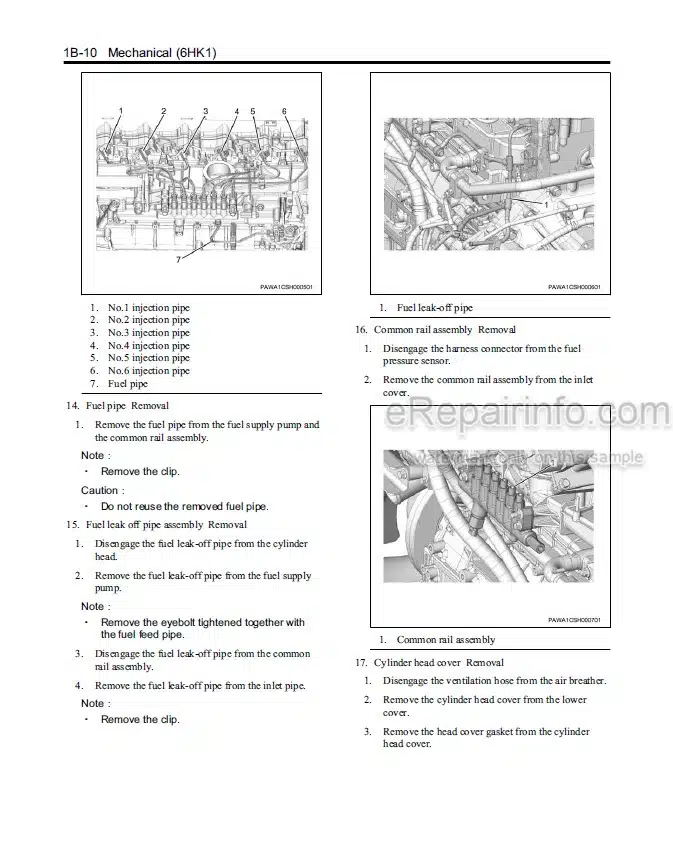 Photo 1 - Kawasaki Isuzu 6HK1 Shop Manual Diesel Engine