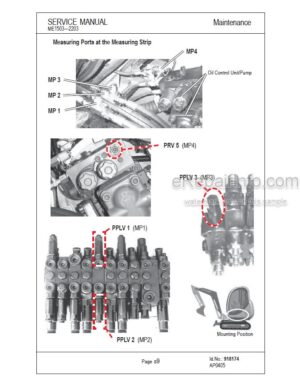 Photo 9 - Mustang ME1503 ME1903 ME2203 Service Manual Compact Excavator 918174