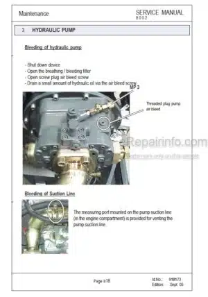 Photo 14 - Mustang ME8002 Service Manual Compact Excavator 918173