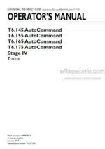 Photo 3 - New Holland T6.145 T6.155 T6.165 T6.175 Auto Command Stage IV Operators Manual Tractor 48057417