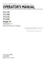 Photo 3 - New Holland T7.175 T7.190 T7.210 T7.225 Sidewinder II Auto Command Stage IV Operators Manual Tractor 47948808
