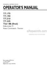 Photo 4 - New Holland T7.175 T7.190 T7.210 T7.225 Sidewinder II Auto Command Tier 4B Final Operators Manual Tractor 47771112