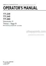 Photo 4 - New Holland T7.230 T7.245 T7.260 Sidewinder II Stage IV Operators Manual Tractor 48072405