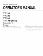 Photo 4 - New Holland T7.230 T7.245 T7.260 Sidewinder II Tier 4B Final Operators Manual Tractor October December 2017
