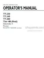 Photo 4 - New Holland T7.230 T7.245 T7.260 Sidewinder II Tier 4B Final Operators Manual Tractor October December 2017