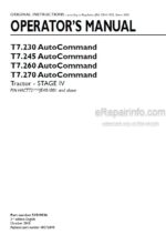 Photo 3 - New Holland T7.230 T7.245 T7.260 T7.270 Auto Command Stage IV Operators Manual Tractor 51519036