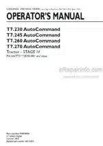 Photo 3 - New Holland T7.230 T7.245 T7.260 T7.270 Auto Command Stage IV Operators Manual Tractor 51519036
