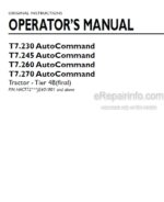 Photo 4 - New Holland T7.230 T7.245 T7.260 T7.270 Auto Command Tier 4B Final Operators Manual Tractor