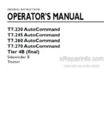 Photo 5 - New Holland T7.230 T7.245 T7.260 T7.270 Sidewinder II Auto Command Tier 4B Final Operators Manual Tractor
