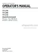 Photo 4 - New Holland T7.275 T7.290 T7.315 Auto Command Tier 4B Final Operators Manual Tractor 51533505