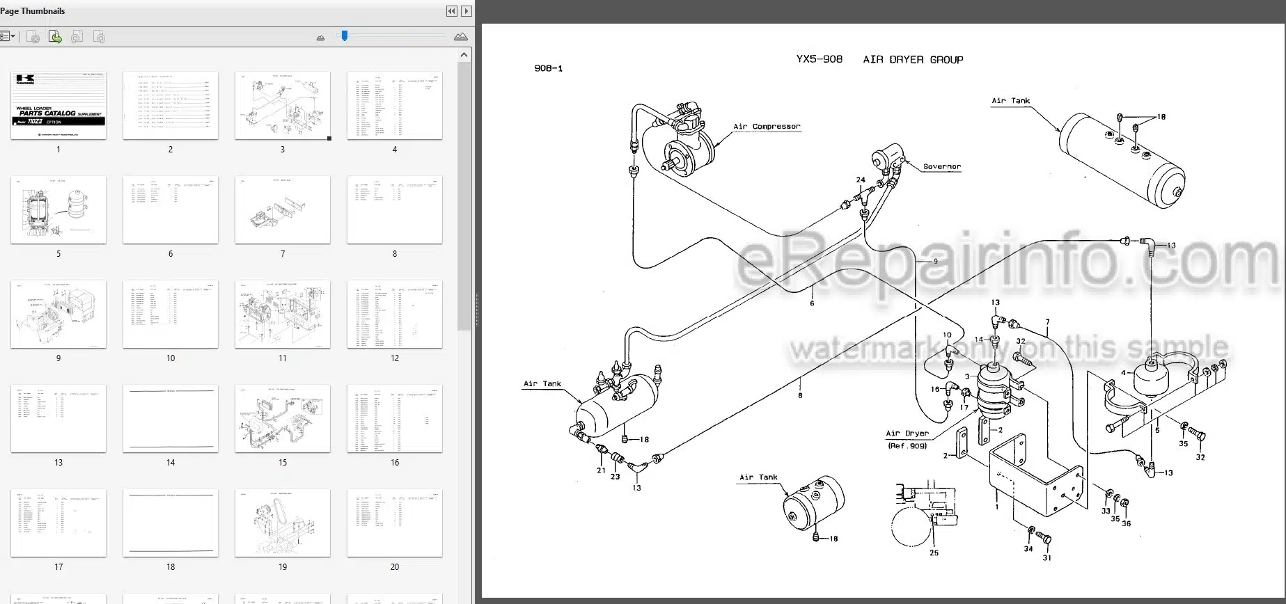 Photo 3 - Kawasaki 110ZII Parts Catalog Supplement Wheel Loader AAAP11015-0-2
