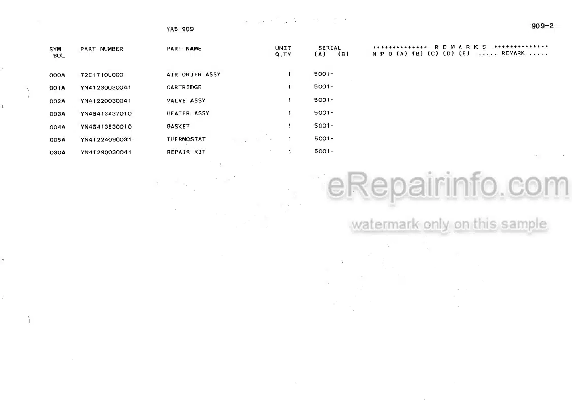 Photo 5 - Kawasaki 110ZII Parts Catalog Supplement Wheel Loader AAAP11015-0-2