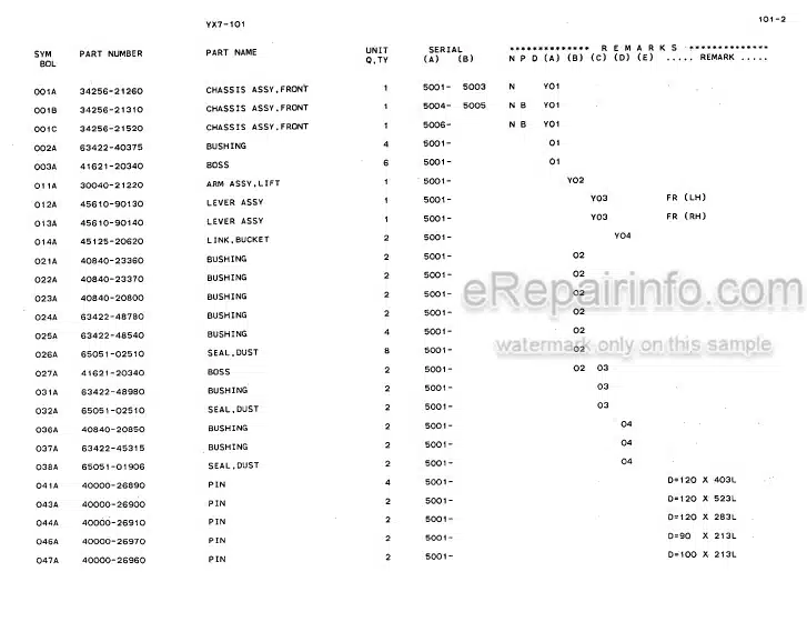 Photo 5 - Kawasaki 115ZIV Parts Catalog Wheel Loader AAAP11615-0