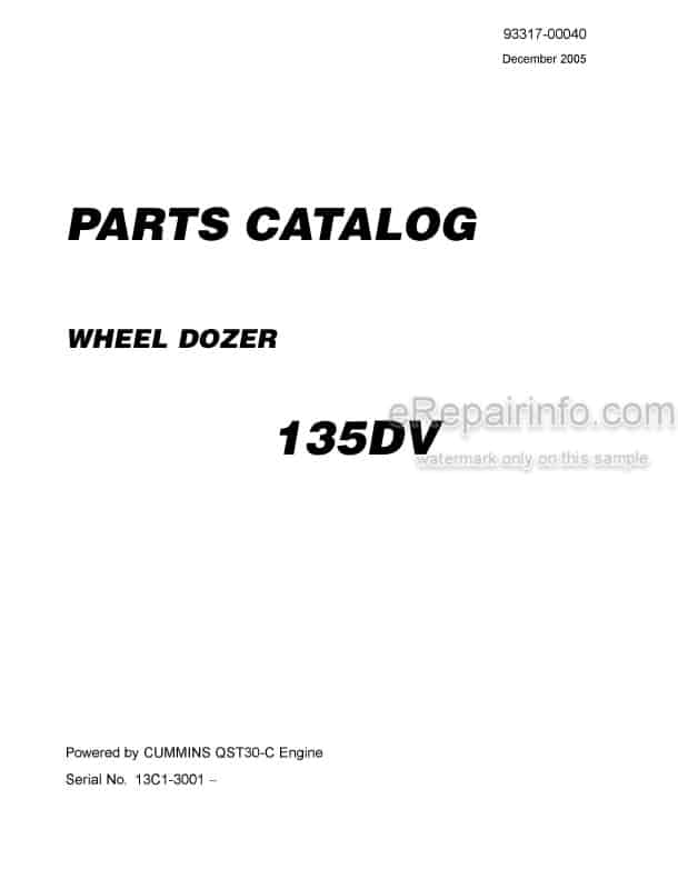 Photo 4 - Kawasaki 135DV Parts Catalog Wheel Dozer 93317-00040