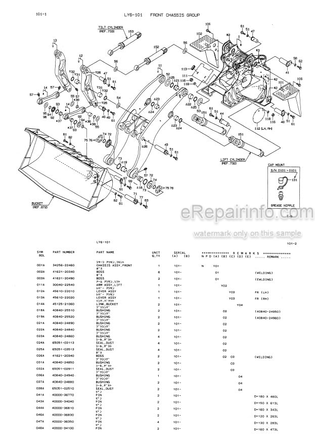 Photo 1 - Kawasaki 135ZA-2 135ZIV-2 Parts Catalog Wheel Loader 93317-00014