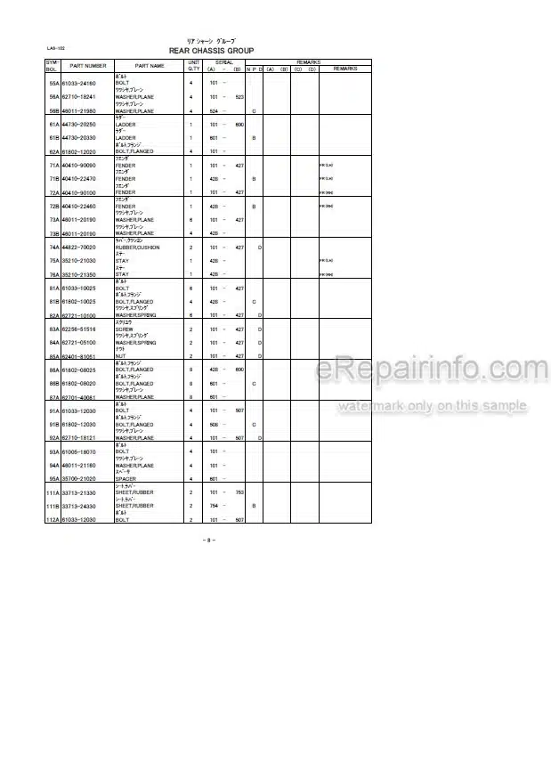 Photo 5 - Kawasaki 50ZA 50ZIV Parts Catalog Wheel Loader AAAP05202-2