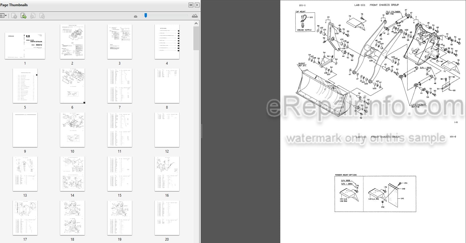 Photo 3 - Kawasaki 50ZIV-2 Parts Catalog Wheel Loader 93305-00094