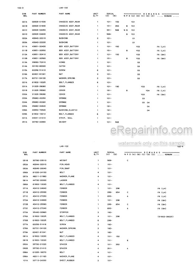 Photo 5 - Kawasaki 50ZIV-2 Parts Catalog Wheel Loader 93305-00094