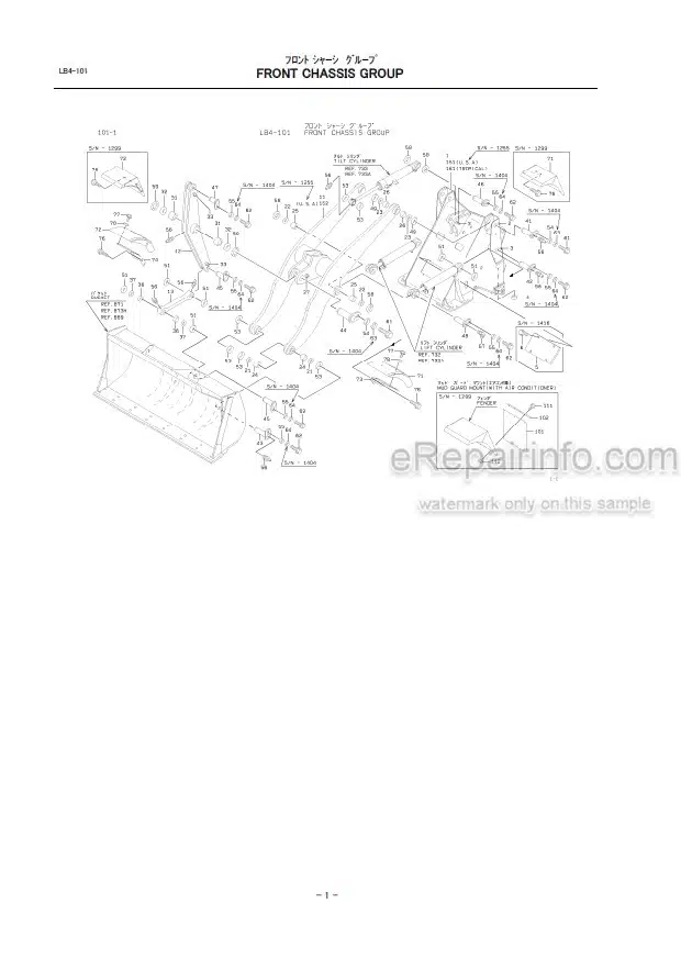 Photo 1 - Kawasaki 60ZA 60ZIV Parts Catalog Wheel Loader AAAP06211-3