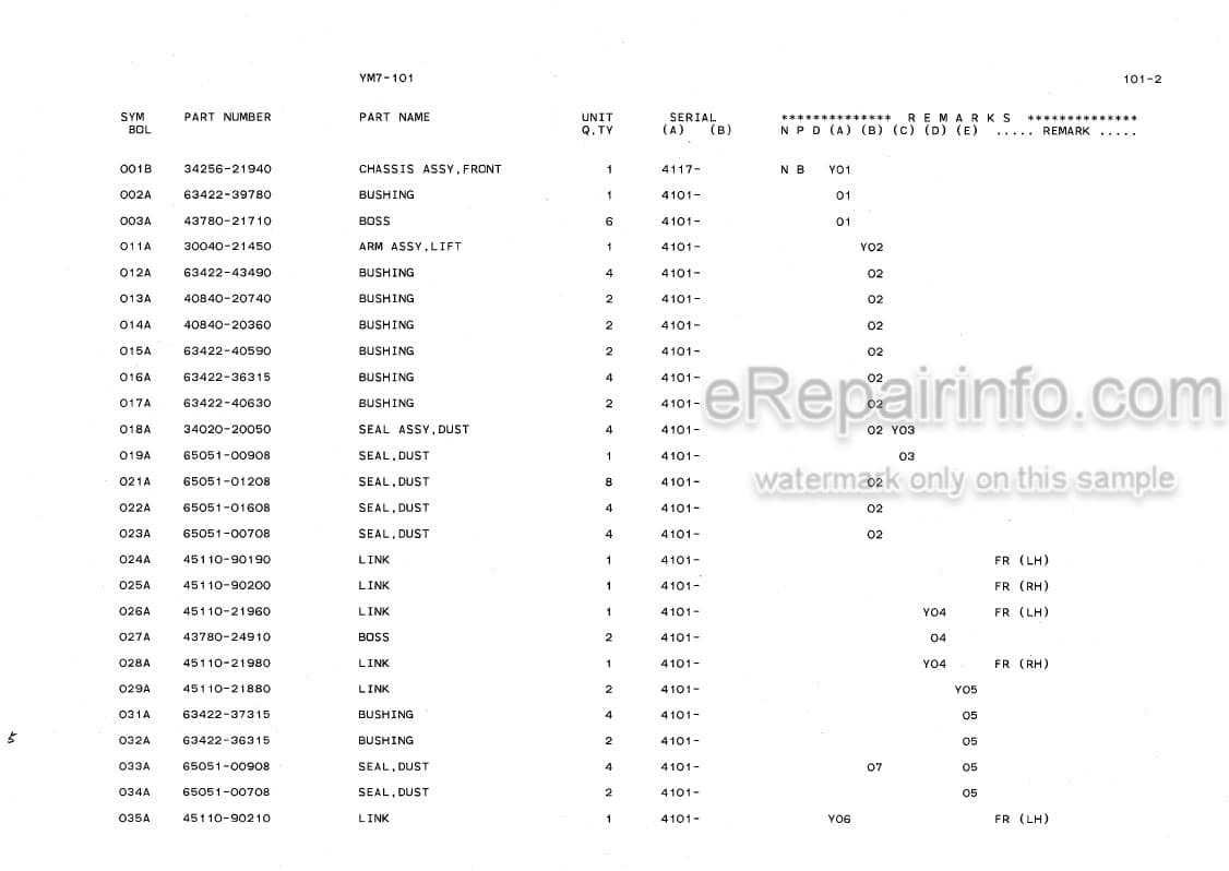 Photo 5 - Kawasaki 65TM-2 Parts Catalog Wheel Loader AAAP16313-0