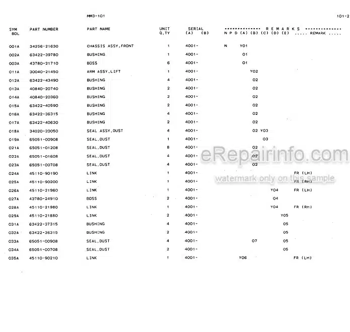 Photo 5 - Kawasaki 65TM Parts Catalog Wheel Loader AAAP16312-0