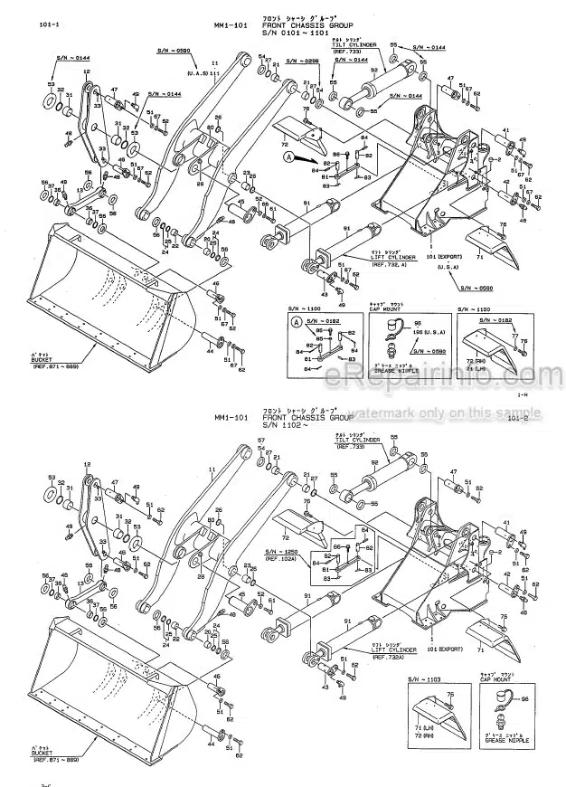 Photo 7 - Kawasaki 65TM-2 Parts Catalog Wheel Loader AAAP16313-0