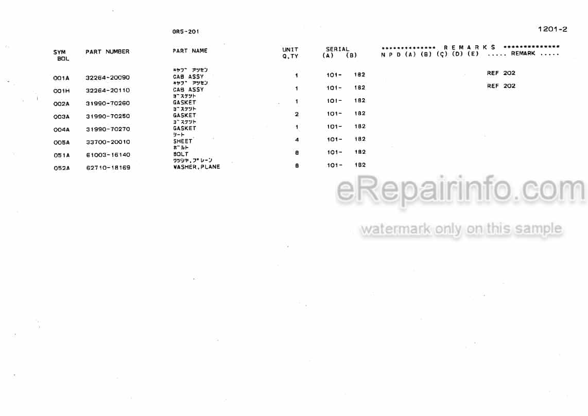 Photo 5 - Kawasaki 65ZII 70ZII 80ZII Parts Catalog Wheel Loader AAP00057-2
