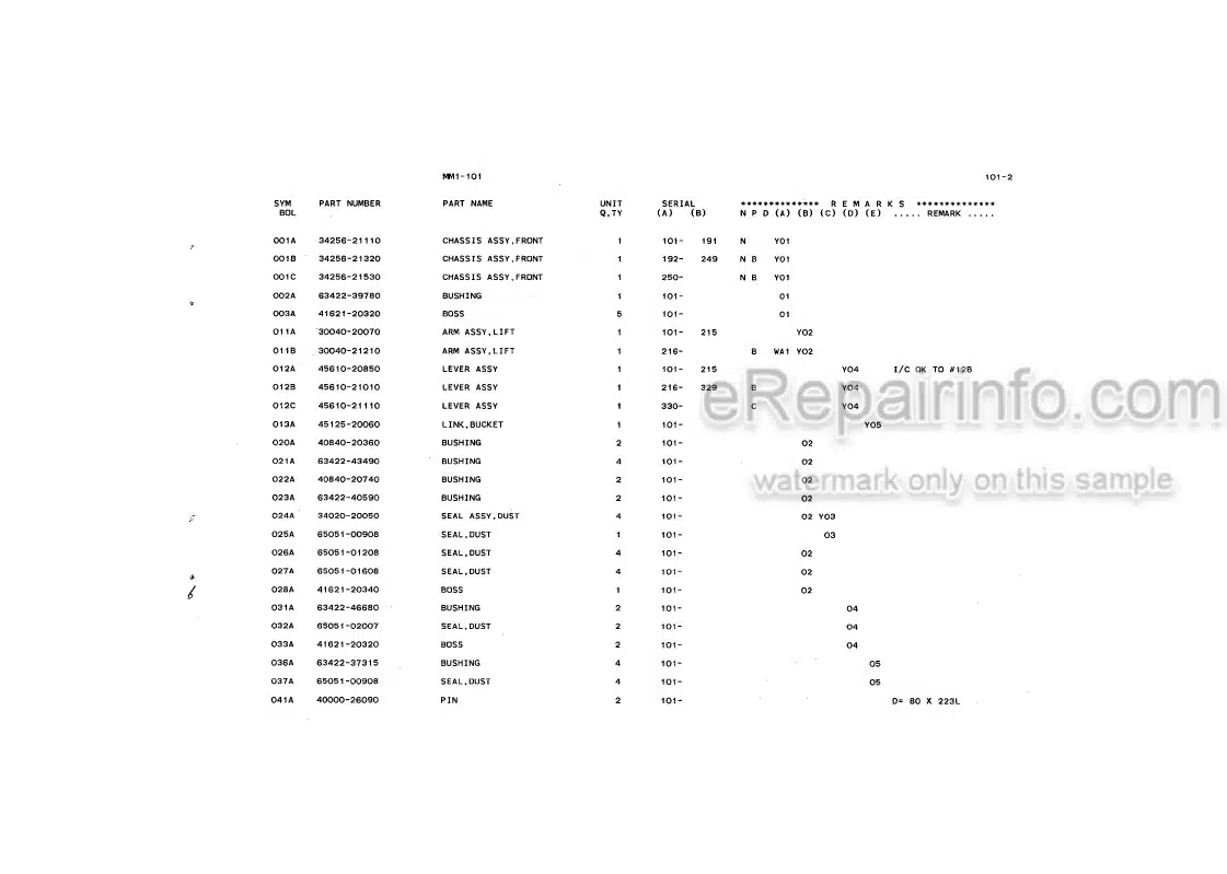 Photo 5 - Kawasaki 65ZIV Parts Catalog Wheel Loader AAAP16315-2
