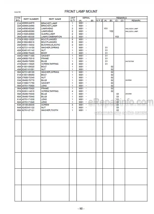 Photo 5 - Kawasaki 65ZV-2 Parts Catalog Wheel Loader 93307-00353