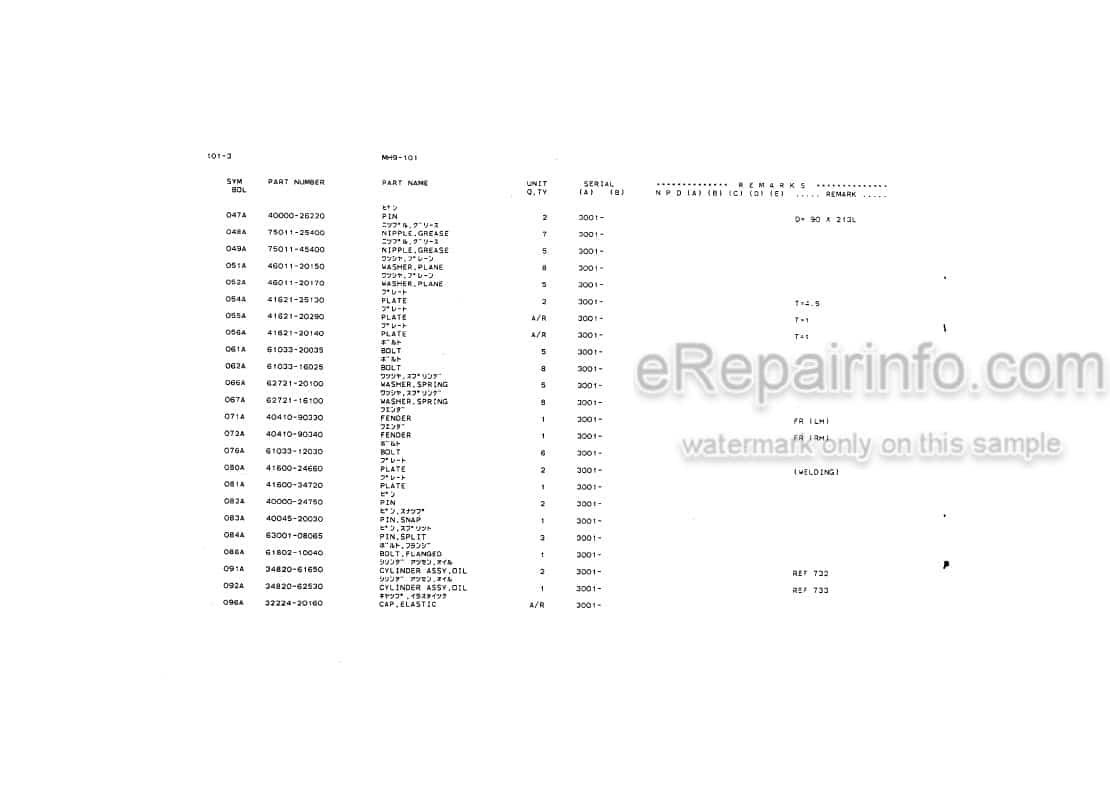 Photo 4 - Kawasaki 70ZA Parts Catalog Wheel Loader AAAP17302-0