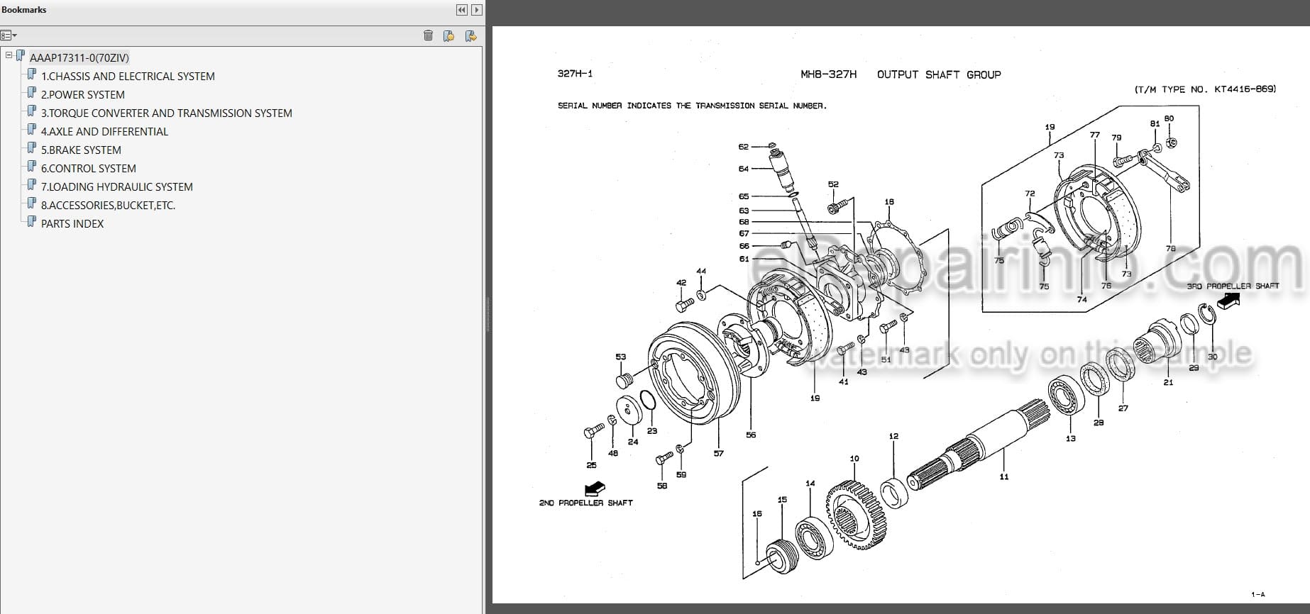 Photo 3 - Kawasaki 70ZIV Parts Catalog Wheel Loader AAAP17311-0