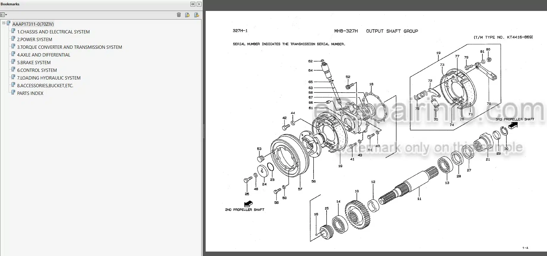 Photo 3 - Kawasaki 70ZIV Parts Catalog Wheel Loader AAAP17311-0