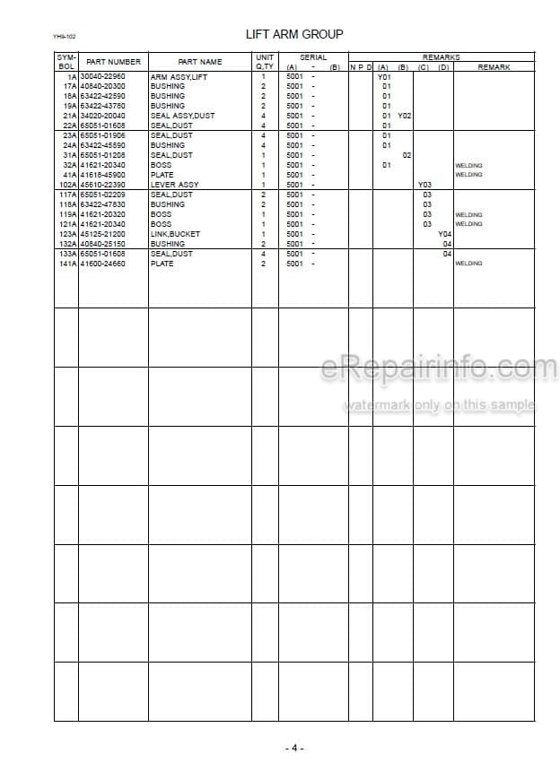 Photo 5 - Kawasaki 70ZV Parts Catalog Wheel Loader 93308-00144