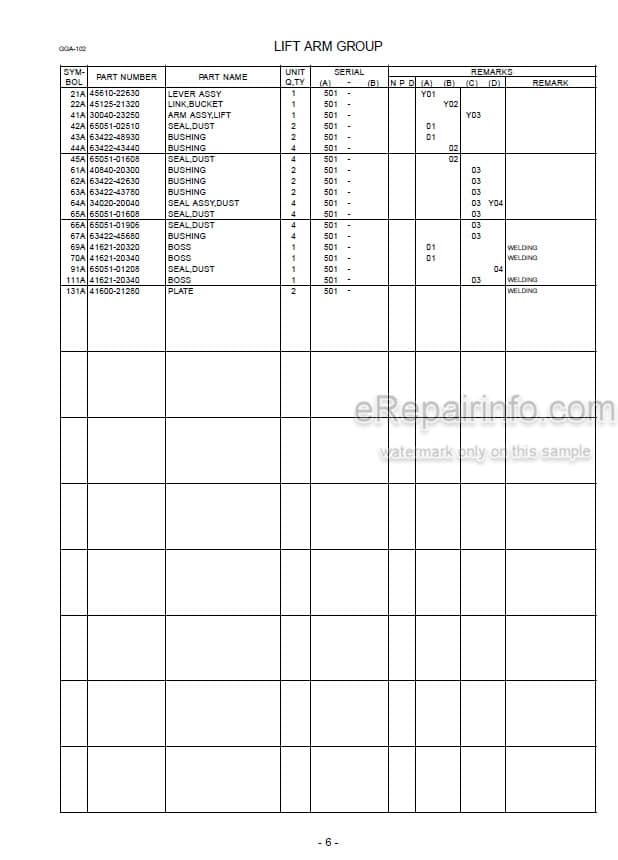 Photo 5 - Kawasaki 80Z5 Parts Catalog Wheel Loader 93309-00393