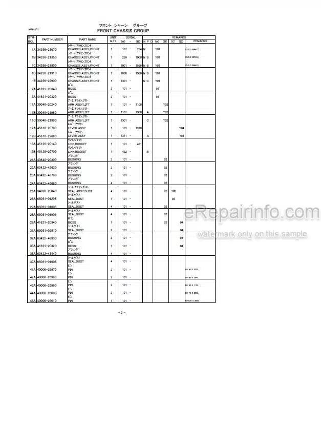 Photo 5 - Kawasaki 80ZA 80ZA-2 80ZIV 80ZIV-2 Parts Catalog Wheel Loader AAAP18201-8