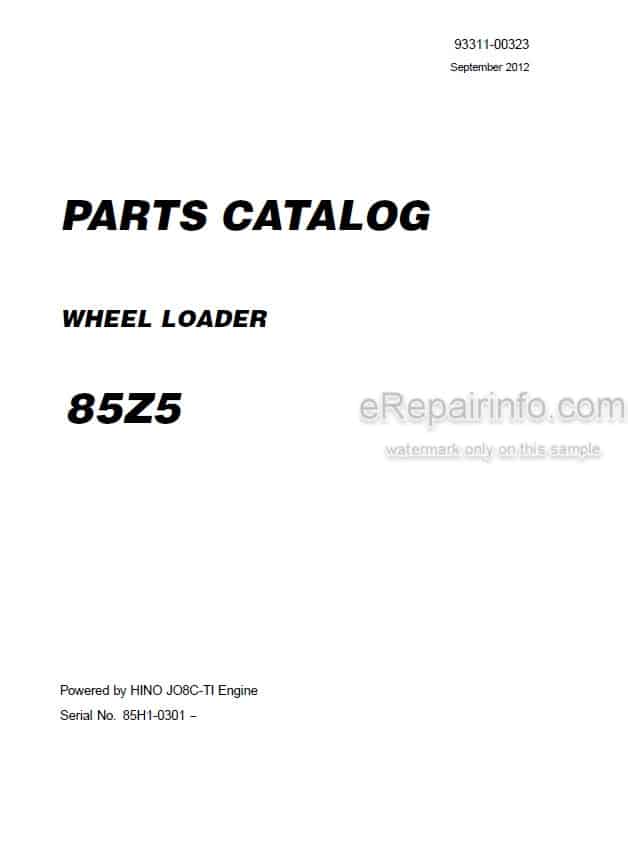 Photo 4 - Kawasaki 85Z5 Parts Catalog Wheel Loader 93311-00323