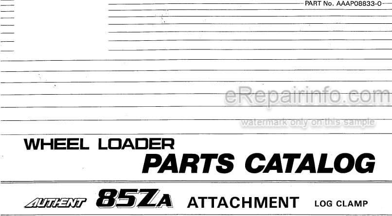 Photo 4 - Kawasaki 85ZA Parts Catalog Wheel Loader Attachment AAAP08833-0