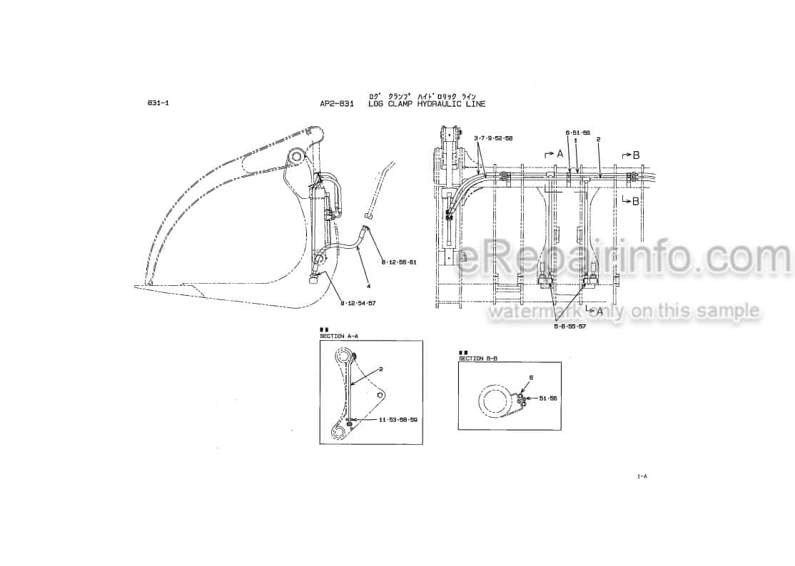 Photo 6 - Kawasaki 70ZA-2 Parts Catalog Wheel Loader Attachment Log Clamp AAAP17333-0