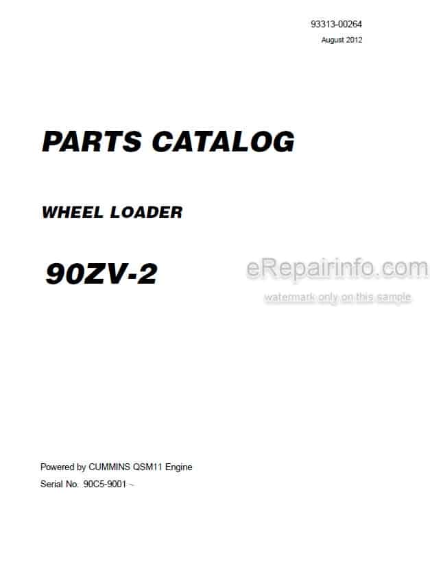 Photo 4 - Kawasaki 90ZV-2 Parts Catalog Wheel Loader 93313-00264