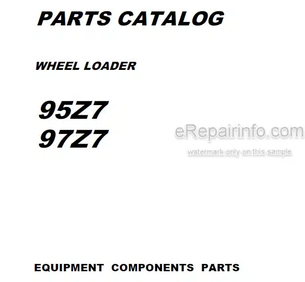 Photo 4 - Kawasaki 95Z7 97Z7 Parts Catalog Wheel Loader Equipment Components Parts